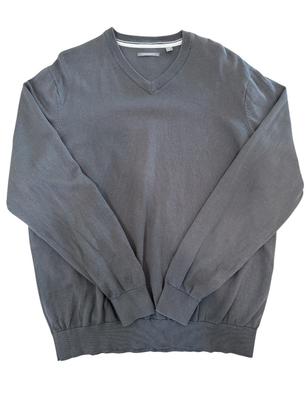 Ashworth Men's V-Neck Sweater in Charcoal Gray Sz XL